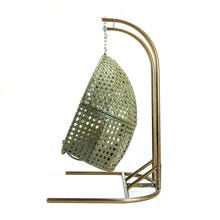 Load image into Gallery viewer, Chair Swings Double Foldable Hanging Chair Swing in Beige Wicker