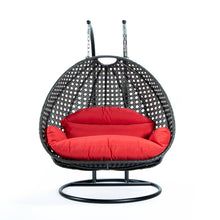 Load image into Gallery viewer, Chair Swings Double Hanging Swing Chair in Charcoal Wicker
