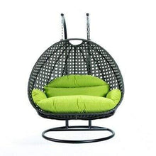 Load image into Gallery viewer, Chair Swings Double Hanging Swing Chair in Charcoal Wicker