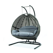 Load image into Gallery viewer, Chair Swings Double Portable Hanging Chair Swing in Charcoal Wicker