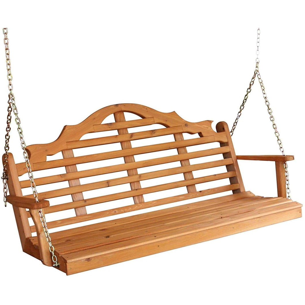 The Mount of Olives Red Cedar Porch Swing - Nested Porch Swings