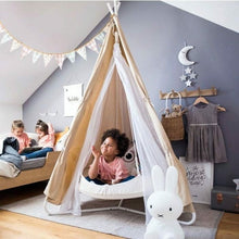 Load image into Gallery viewer, Hanging Bed The Bambino Kids TiiPii Bed Hanging Daybed with Stand &amp; Weather Poncho