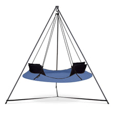 Load image into Gallery viewer, Porch Swings Hangout Pod Round Hammock Swing &amp; Stand Set in Ink Blue