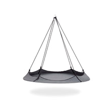 Load image into Gallery viewer, Porch Swings Hangout Pod Round Hammock Swing with Stand and Black Pod Cover Set in Gray