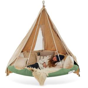 Classic TiiPii Bed with Classic Stand & Poncho - Nested Porch Swings